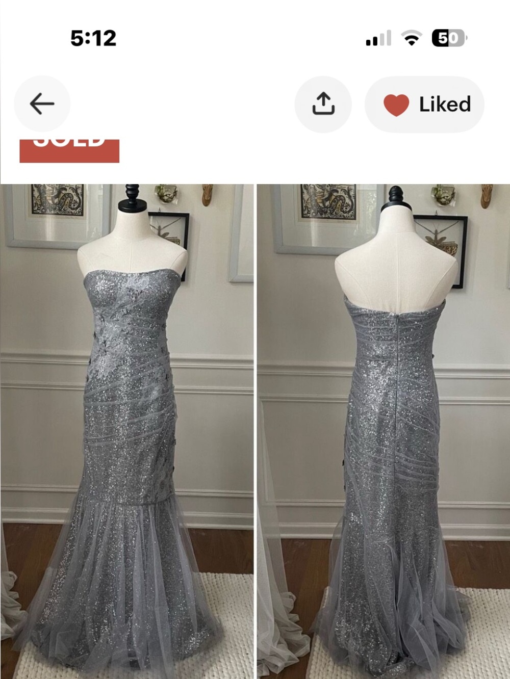 Terri Jon lace tulle gown.  Stunning condition.  Size 10 but fits more like a 6